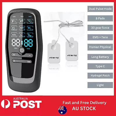 TENS Machine EMS Massager Dual Pulse Muscle Stimulator 8 Pads Pain Relief AU • $40