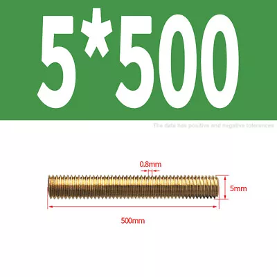 Brass Threaded Bar M2 M2.5 M3 M4 M5 M6 M8 M10 - M20 Rod Studding Studs DIN 976 • £4.50