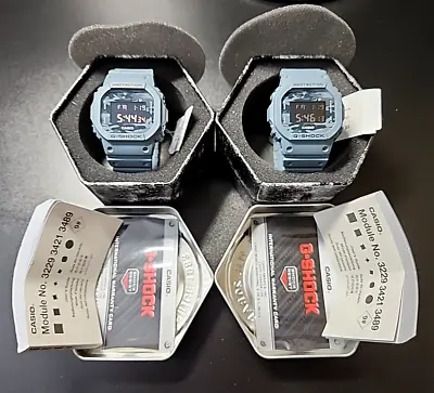 New Casio G-Shock DW5600CA-2 200m WR Stop Watch Alarm Blue Camo Digital Square • $67.99