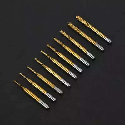 10x 1/8' PCB Engraving Cutter CNC Carbide End Mill Drill Bits 0.8-3.17mm • $9.86