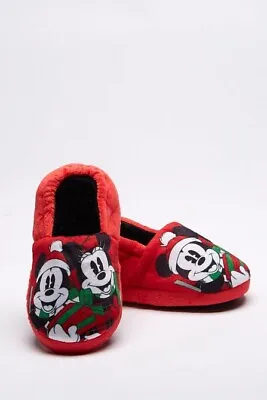 £9.95 • Buy Mickey & Minnie Mouse Unisex Kids  Christmas Slippers - 3 Sizes - S, M, L