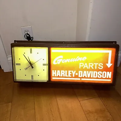 Harley Davidson Vintage Electric Wall Clock Light • $999