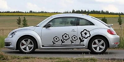 $29 • Buy Universal Flowers 02 Car Sticker Decal Graphics - Choose Colors! Fits Vw Beetle