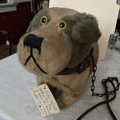 Antique Straw Stuffed Dog With Documentation • $45