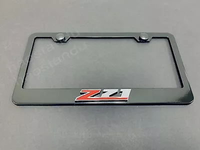 1x Z71 3D Emblem BLACK Stainless License Plate Frame RUST FREE + Screw Cap • $16.95