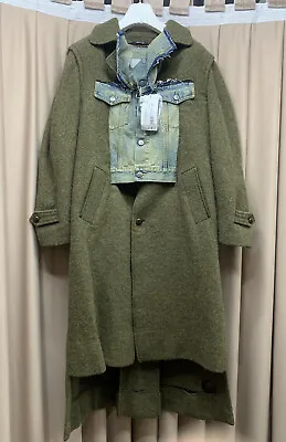 Maison Margiela Coat Jacket Long Women Wool-Denim  Olive Size:36 New 2023! • $2334.53