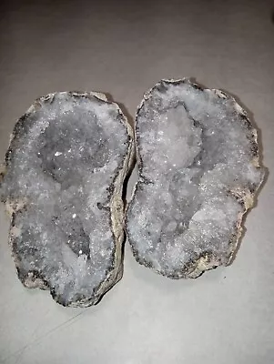 4 Inch JUMBO Geode Druzy Quartz Calcite Crystals Amethyst MEXICO #1 • $27.50