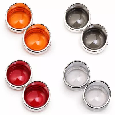 Bullet Chrome Ring Turn Signal Bezels Lens Cover For Harley Softail Street Glide • $11.38