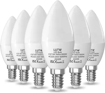 E14 LED Light Bulb Cool White 40W SES Bulb Equivalent Candle Bulb 5W 545Lm 650 • $26.74