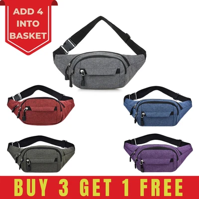 £5.49 • Buy Waist Bum Bag Men Women Fanny Pack Travel Holiday Money Belt Zip Pouch Wallet