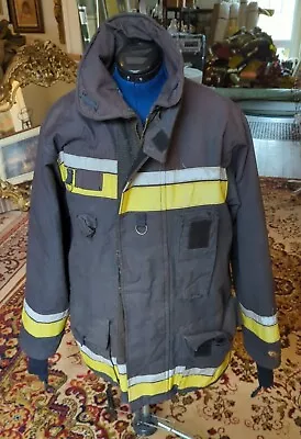 Vintage Retired Firefighter Turnout JACKET FIRE COAT Size 8 42.5 -44  Chest USED • $160