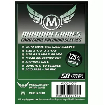 Mayday Games Premium Card Game Sleeves - 50 Pack - 63.5 X 88 Mm (K) • £2.20