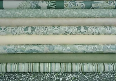 FOXWOOD Green Cotton Fabric Country Wildlife Makower Various Lengths Sewing • £2.90