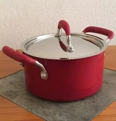 MEYER CONTEMPO PATENTED HARD GLAZE NONSTICK 3.5qt COVERED SAUCEPOT RED. NEW.  • $39