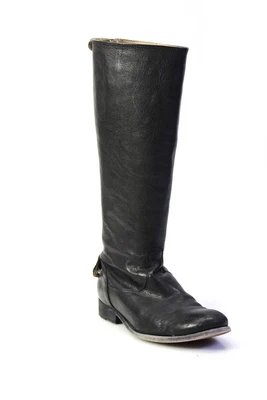 $59.99 • Buy Frye Womens Back Zip Block Heel Knee High Boots Black Leather Size 9B