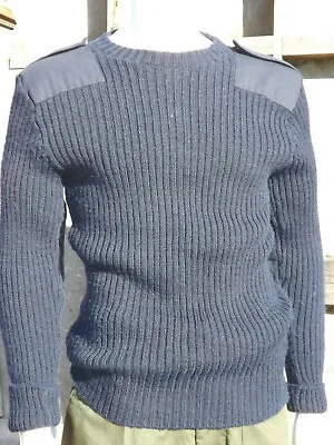 Genuine British RAF Wool Jumper Crew Neck Blue Surplus Woolly Army Repaired • £19.99