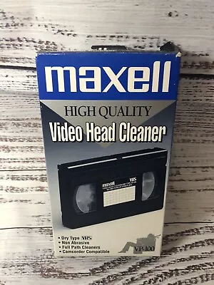 Maxell High Quality Video Head Cleaner VP-100 VHS Tape VCR Dry Type Cleaning • $5.94