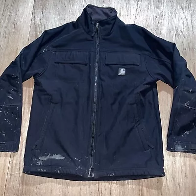 $55 • Buy Men's Carhartt Fleece Lined Sz Med Black Coat Jacket 14806 J176 Corduroy Collar