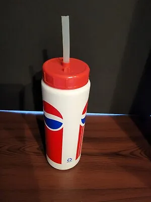 Vintage Pepsi Plastic Sports Water Bottle With Lid Missing Original Straw • $17.10