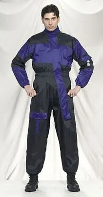 Motorcycle One Piece Rain Suit - Blue Biker Reflective Waterproof/Windproof Gear • $49.99