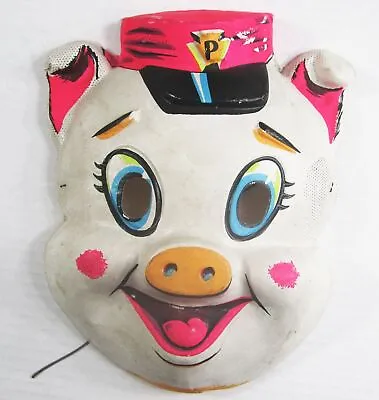 Vintage Halloween Porky Pig Mask Unbranded 29 No Costume 1960s 1970s Ben Cooper? • $22.90