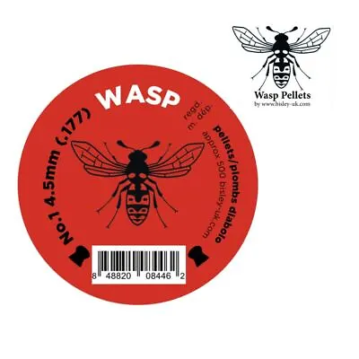 Bisley Wasp Red No.1 Pellets .177 4.5 Airgun Pellets Tin Of 500 • £12.18