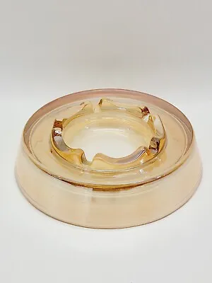 Vtg MCM Duk-It Ashtray McDonald Product Co. Iridescent Light Marigold Peach • $22.95