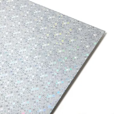 10 Sheets - Silver Stars Holographic A4 Crafting Card • £5.50