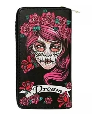 $21 • Buy Sugar Skull Day Of The Dead Girl Wallet Dream Very Pretty Brand New