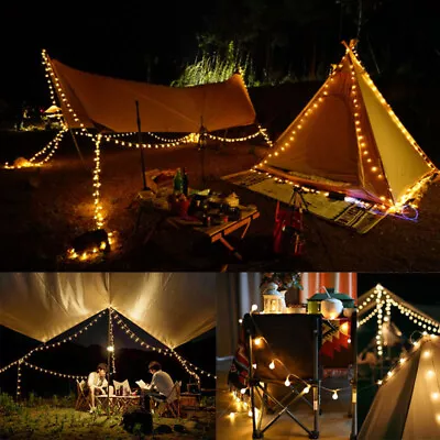 Camping Tent LED Fairy String Lights Room Garland Clear Balls Battery Operated • £2.11