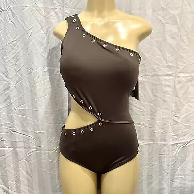 New Michael Kors One-Piece Swimsuit Sz 14 Cutout One Shoulder Grommets NWT • $43.99