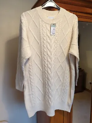 Primark Cream Knitted Jumper Dress XL • £12