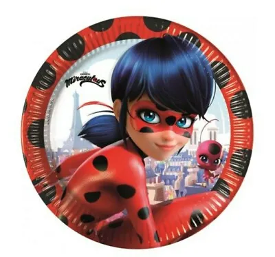 Official MIRACULOUS LADYBUG Party Paper PLATES 23cm Birthday Party Tableware 8pk • £4.99