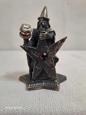 Vintage Starspell Pewter Wizard Figurine With Staff And Star Mark Locker #3074 • £23.13