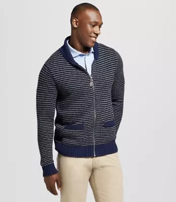 Men's Shawl Collar Zip Cardigan Blue Merona  XL • $16