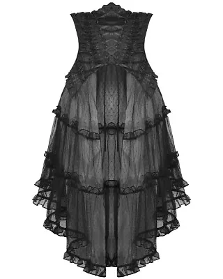 Dark In Love Gothic Lace & Mesh Open Front Corset Skirt • £49.99