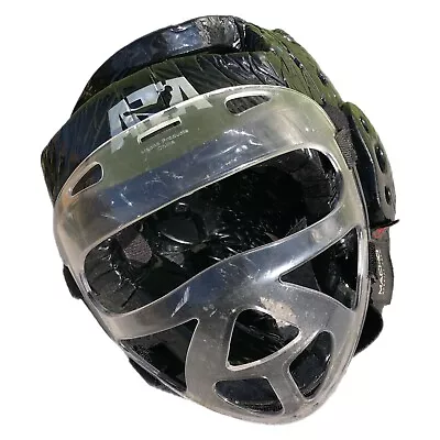 MACHO Black Sparring Martial Arts Soft Helmet Facemask ATA Taekwondo Adult Size • $44.99