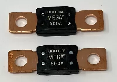 Littelfuse 0298500 MEGA Bolt-Down Fuse 500A Time Delay 32V 298 Series Pack Of 2 • $18.99