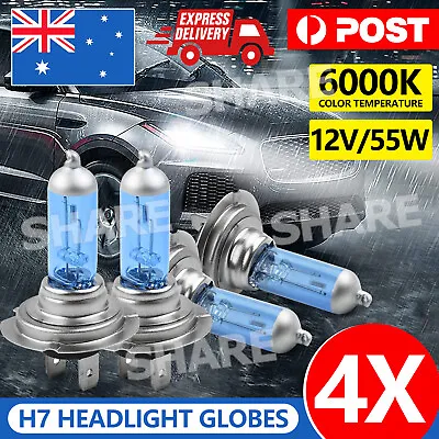 4PCS H7 12V 55W Super White Headlight Xenon Halogen Globes Head Light Lamp 6000k • $13.85