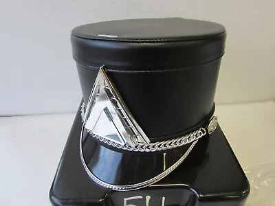 DeMoulin Marching Band Hat Shako Black Mirror Chevron W/ Carry Box - S M L XL • $14