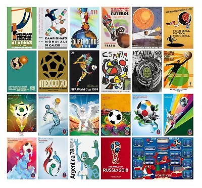 Vintage CLASSIC FIFA WORLD CUP 1930 - 2018 RUSSIA POSTERS PRINT BUY 1 GET 2 FREE • £7.99