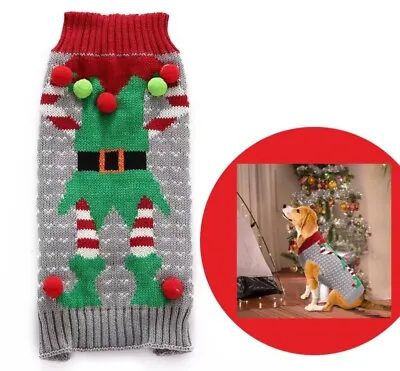 £7.89 • Buy Christmas Dog Jumper Warm Festive Dog Elf Outfit Xmas Gift S/M/L
