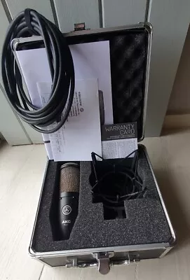 AKG P220 Large Diaphragm Condenser Microphone With XLR Cable Flight Case Cradle • £99