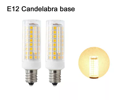 2pcs E12 Candelabra Base C7 LED Bulb 102Led Ceramics Light 7W 110V Warm White H • $10.99