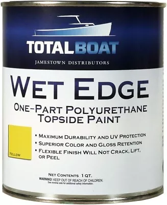 1 Quart Bottle Wet Edge Marine Topside Paint Boat Fiberglass Wood Yellow Color • $71