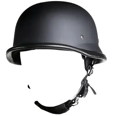 $29.50 • Buy Low Profile German Novelty Flat Black Motorcycle Half Helmet Cruiser Chopper