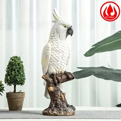 30cm Parrot Resin Animal Statue Living Room Garden Decoration Crafts Bird Statue • £72.39