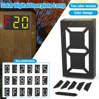 £15.89 • Buy LED Solar House Number Light Address Sign Illuminate For Home Garden Door Plate