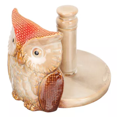 Ceramic Owl Toilet Paper Holder Stand Red • £24.69