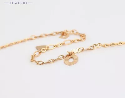 9K 9ct Yellow Gold Plated Women Girls Adjustable ANKLE CHAIN ANKLET (9”-11” ) UK • £8.99